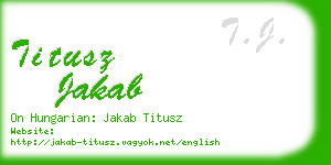 titusz jakab business card